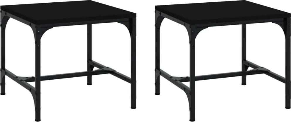 vidaXL 2 db fekete szerelt fa kisasztal 40 x 40 x 35 cm