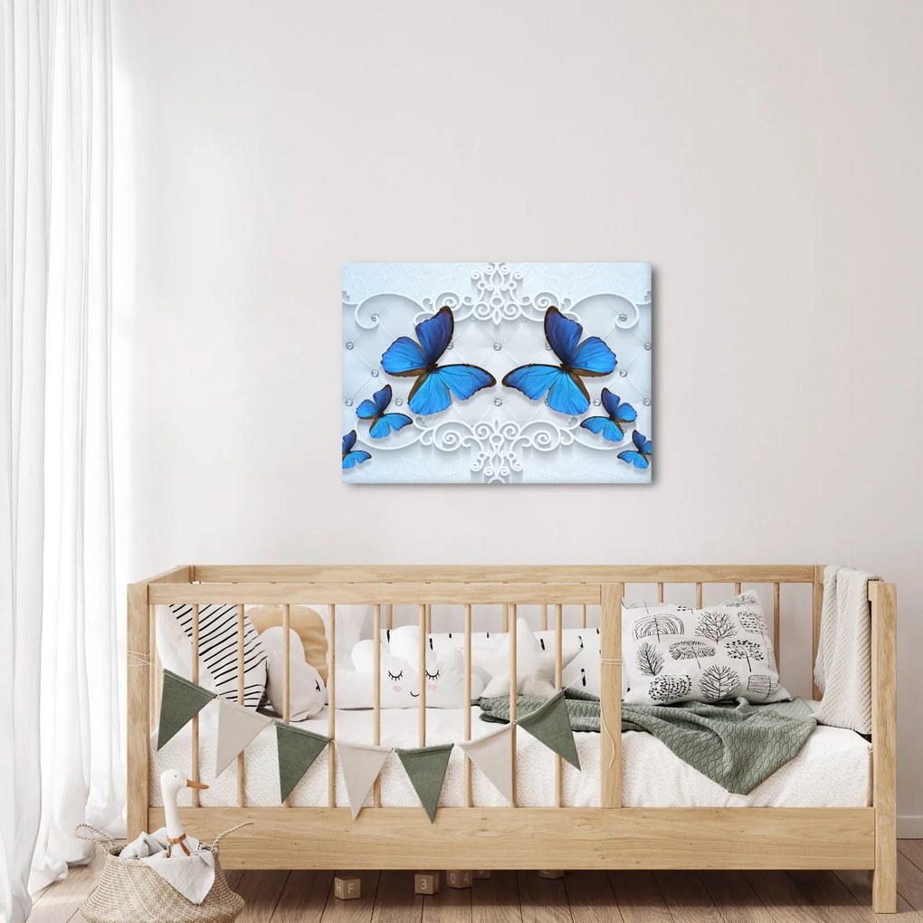 Kép - kék pillangók (70x50 cm)