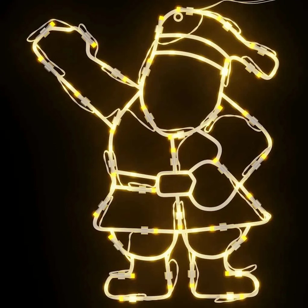 2 db meleg fehér karácsonyi fények mikulás sziluett 35 LED