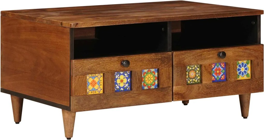 vidaXL TV szekrény fiókkal Dió 70 x 33 x 46 cm Tömör Mangófát