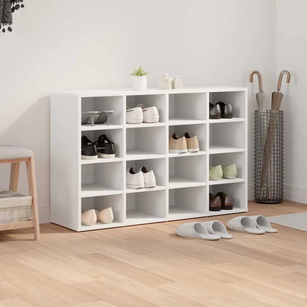 Cipősszekrény polcokkal Fehér 103 x 30 x 67 cm Faanyag