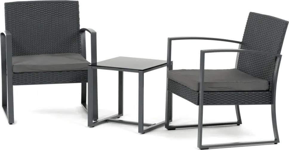 Kerti bútor szett 1+2, polyrattan, szürke, GREY – AZS-H1111