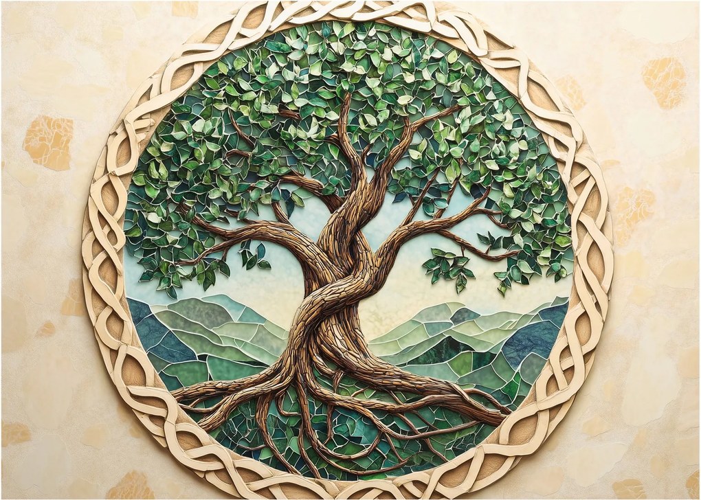 Kép – Fonott életfa (70x50 cm)