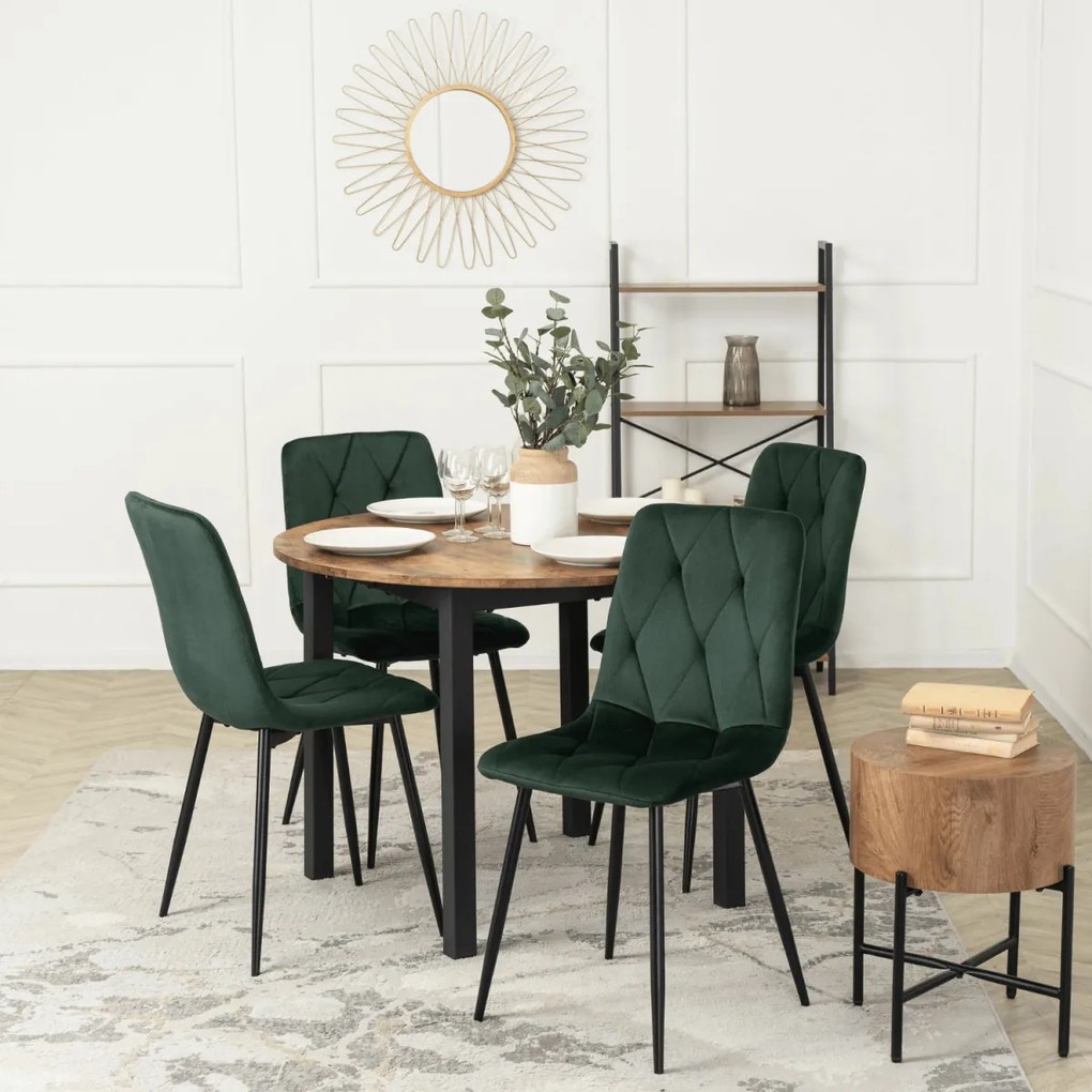 Bővíthető Étkezőasztal Rusztikus Tölgy/Fekete Színben. KANTE 102-142 cm