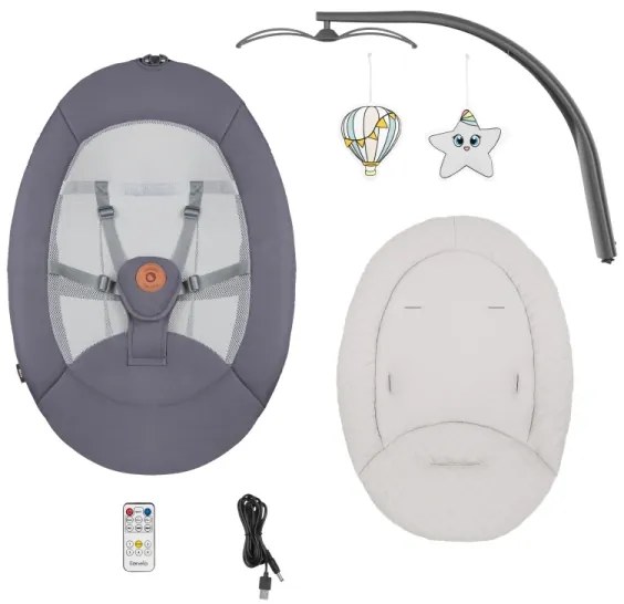 Lionelo - RINA babahinta dallammal, 4xAA, betonszürke + távirányító