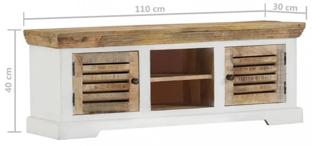 tömör mangófa TV-szekrény 110 x 30 x 40 cm