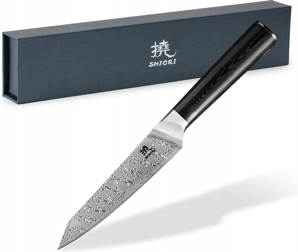 Shiori Yasashi-sa Muro Damaszkuszi acél használati kés 12,70 cm
