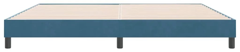 vidaXL sötétkék bársony rugós ágy matrac nélkül 180x210 cm