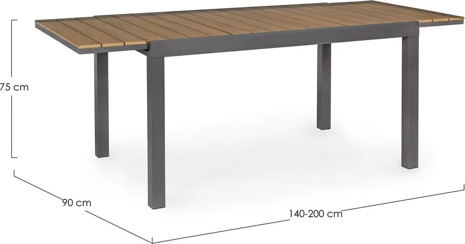 Alumínium kerti étkezőasztal 90x140 cm Elias – Bizzotto