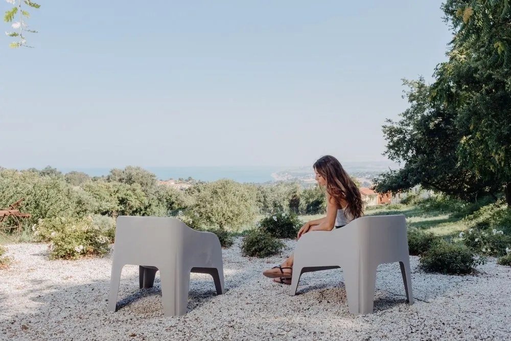 PETRA ARMCHAIR Műanyag karosszék szürke