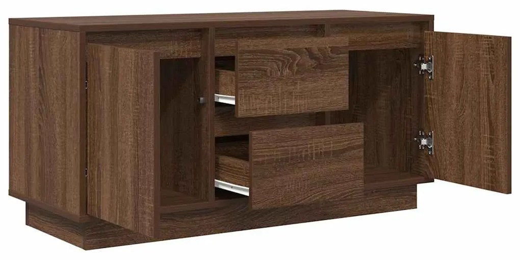 barna tölgyszínű TV-szekrény LED-lámpákkal 100x41x50 cm