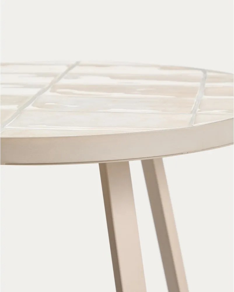 Kerek kerti kisasztal kerámia asztallappal ø 45 cm Tella – Kave Home