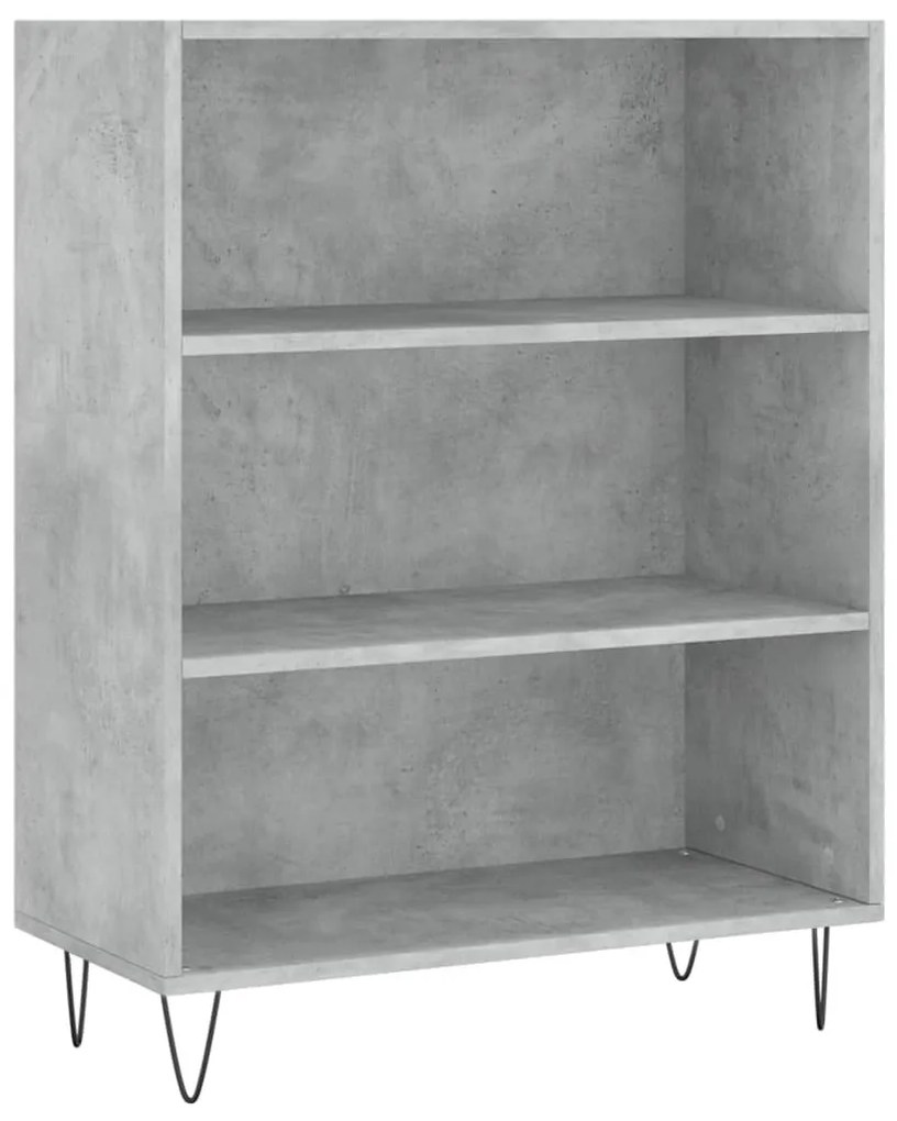 betonszürke szerelt fa magasszekrény 69,5x32,5x180 cm