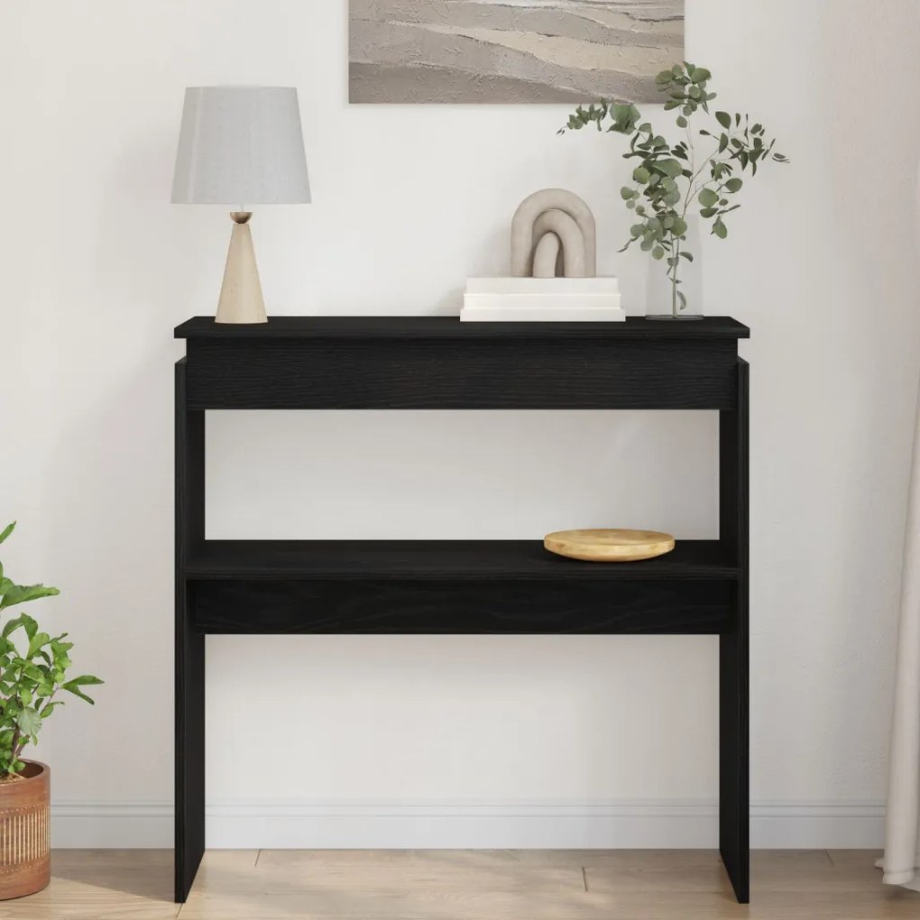 Fekete Tölgy Konzolasztal 80x30x80 cm Mérnöki Fa
