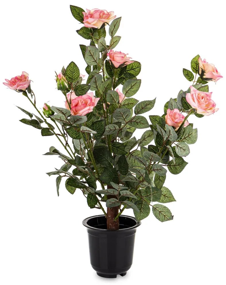 Dísznövény Rose Műanyag Rózsaszín, Zöld 64x40x40cm