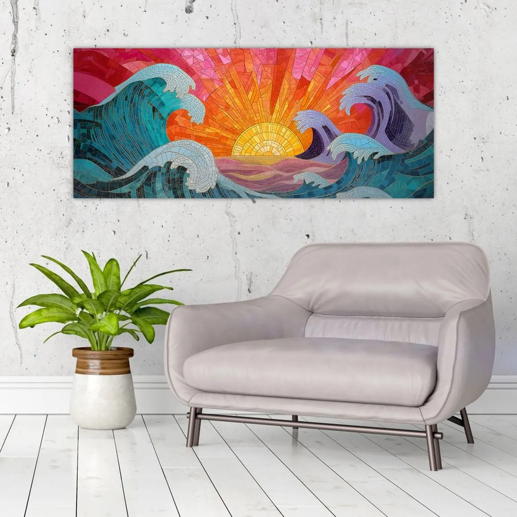 Kép - Hullámmozaik (120x50 cm)