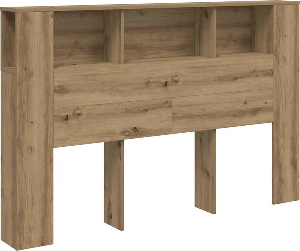 vidaXL kézzel készített tölgyfa fejtámla szekrény 160 x 18,5 x 103,5 cm