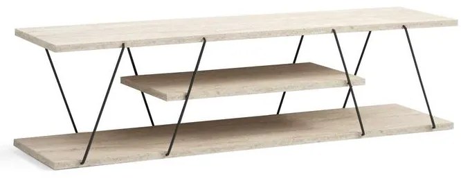 TV szekrény Canaz - Fekete, Travertine
