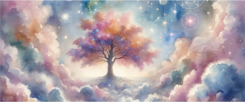 Kép – Életfa a felhőkben (120x50 cm)