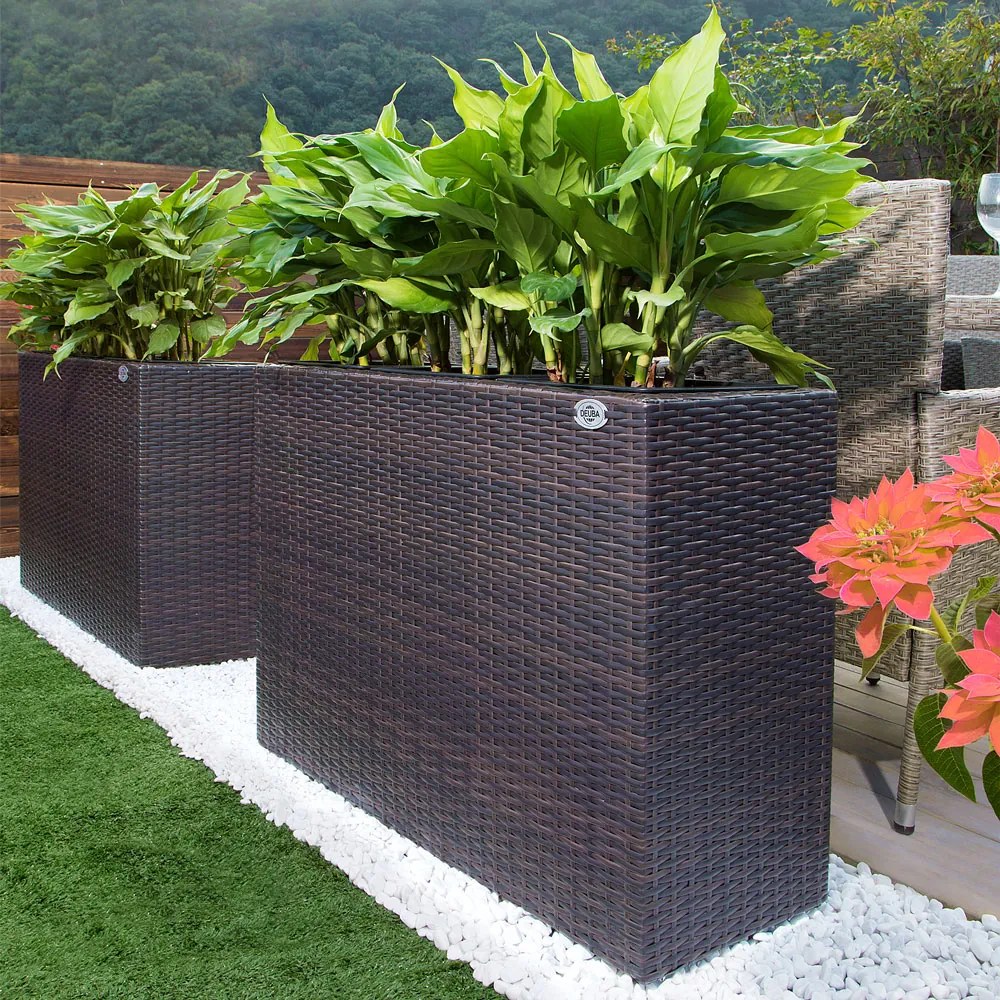 Casaria® Virágtartó 95x27x60 cm barna - 4 edény