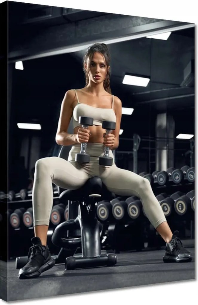 Vászonkép 30x40 Lány az edzőteremben