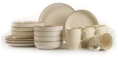 16 részes bézs/porcelán étkészlet