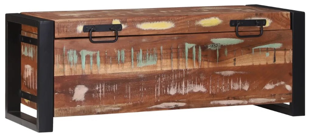 Tároló ládák 80x30x30cm Tömör Újrahasznosított Fa és Fém