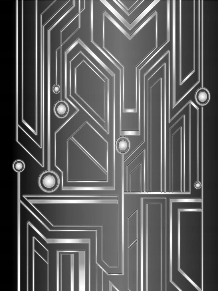 Fotótapéta Geometrikus vonalak absztrakt szürke fém 206x275 +ragasztó