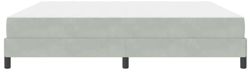 Boxspring ágy matraccal Világosszürke 200 x 200 cm Bársony