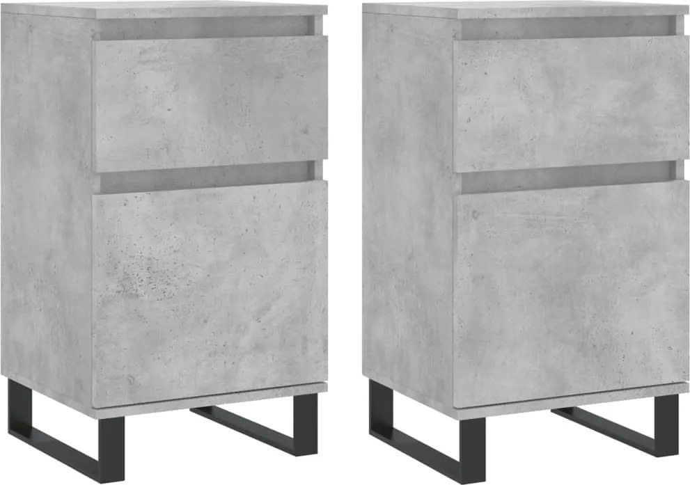 vidaXL 2 db betonszürke szerelt fa tálalószekrény 40 x 35 x 70 cm