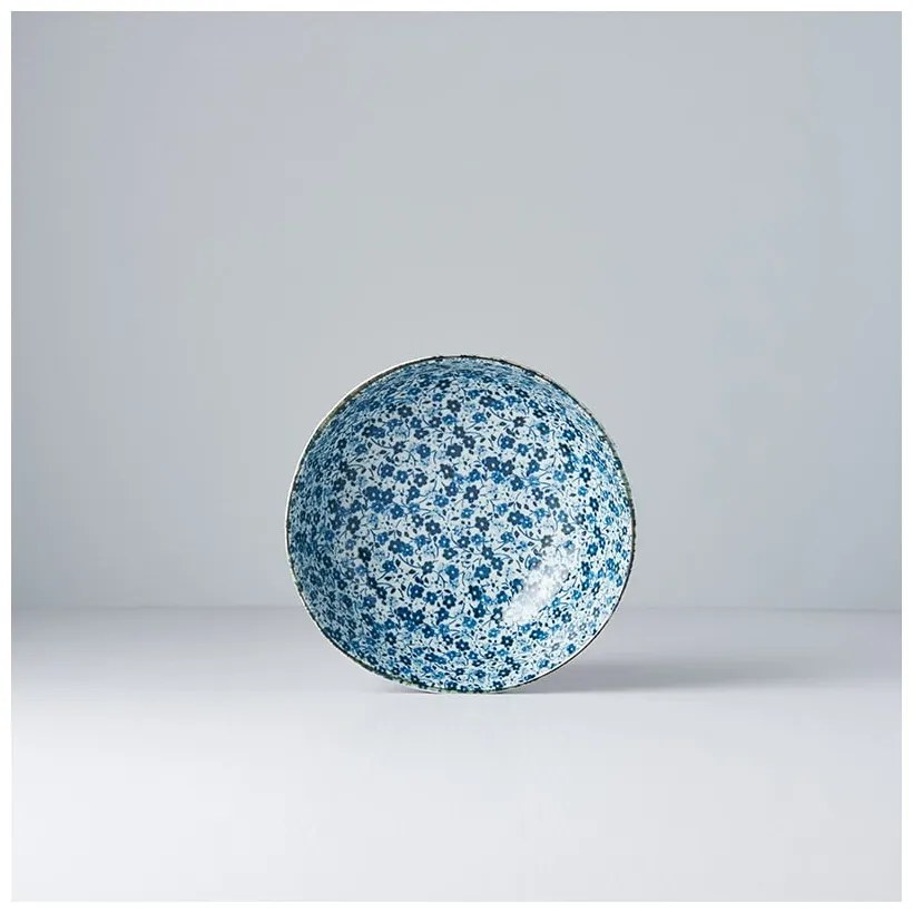 Daisy kék-fehér kerámia tál, ø 17 cm - MIJ