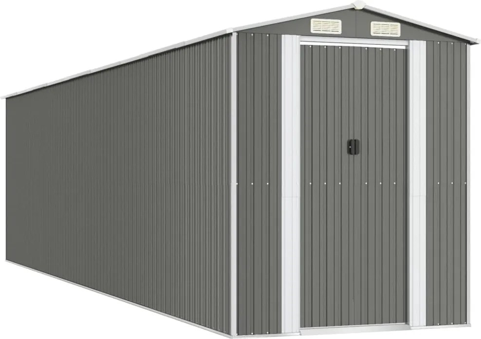 vidaXL világosszürke horganyzott acél kerti fészer 192 x 772 x 223 cm