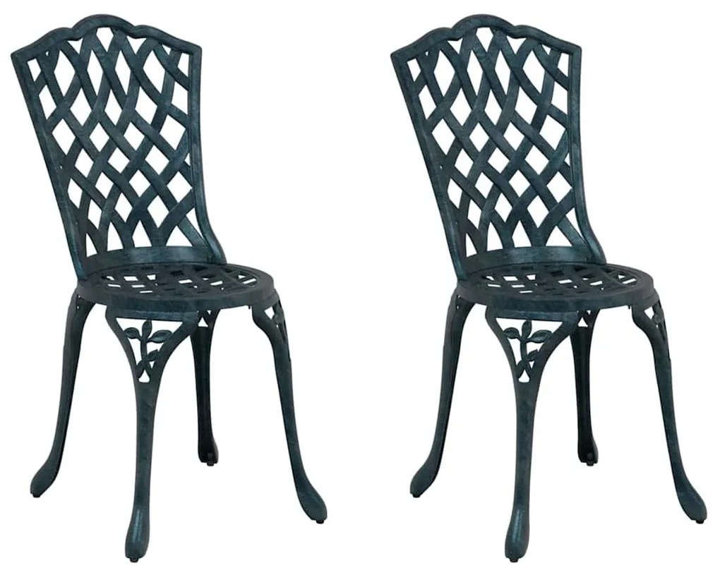 Kerti Szék párnával 2 pcs Zöld 55 x 56.5 x 91cm Alumínium