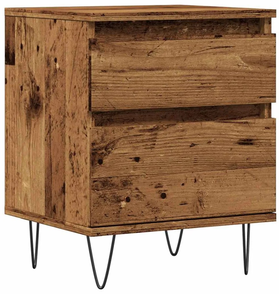 Antik fa színű szerelt fa éjjeliszekrény 40 x 35 x 50 cm