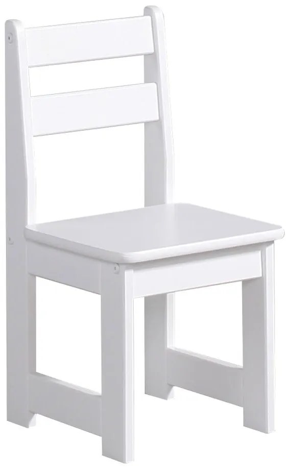 Baby fehér gyerekszék tömör borovi fenyőből - Pinio