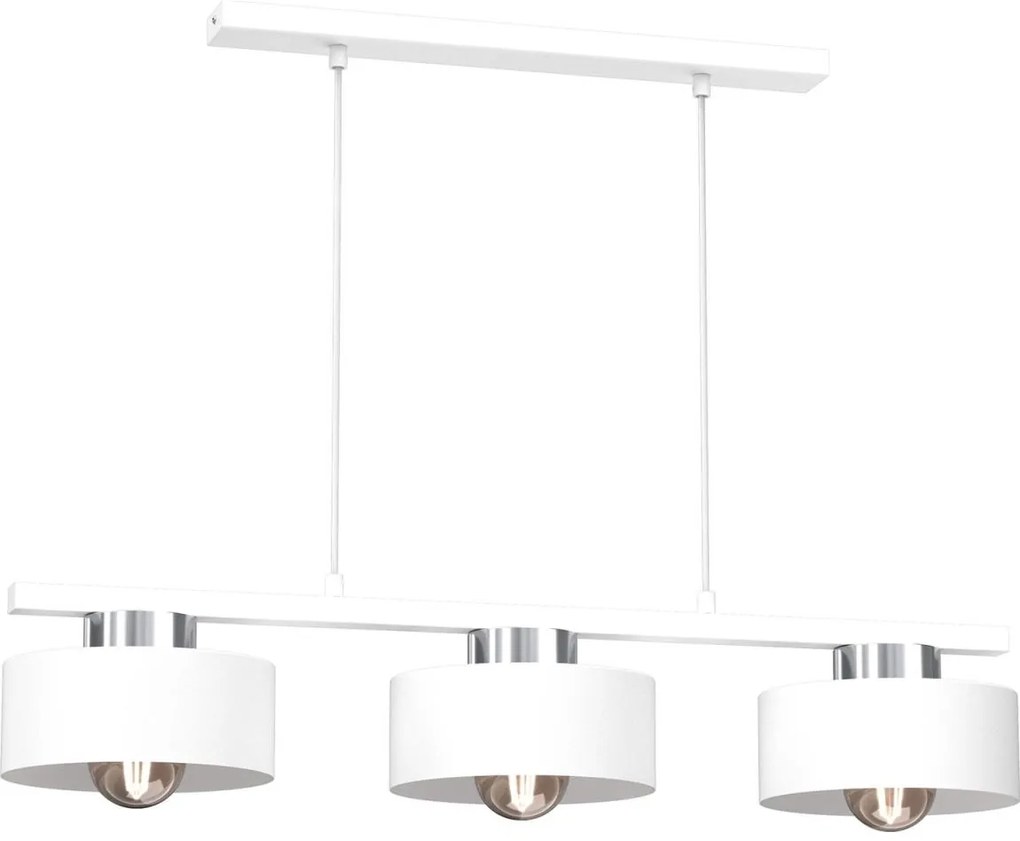 Csillár zsinóron MARTI 3xE27/15W/230V fehér/króm