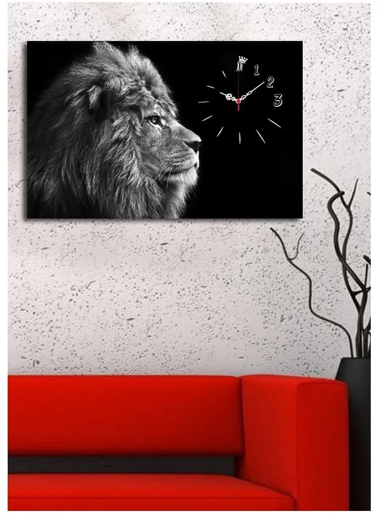 Lion dekoratív falióra, 45 x 70 cm