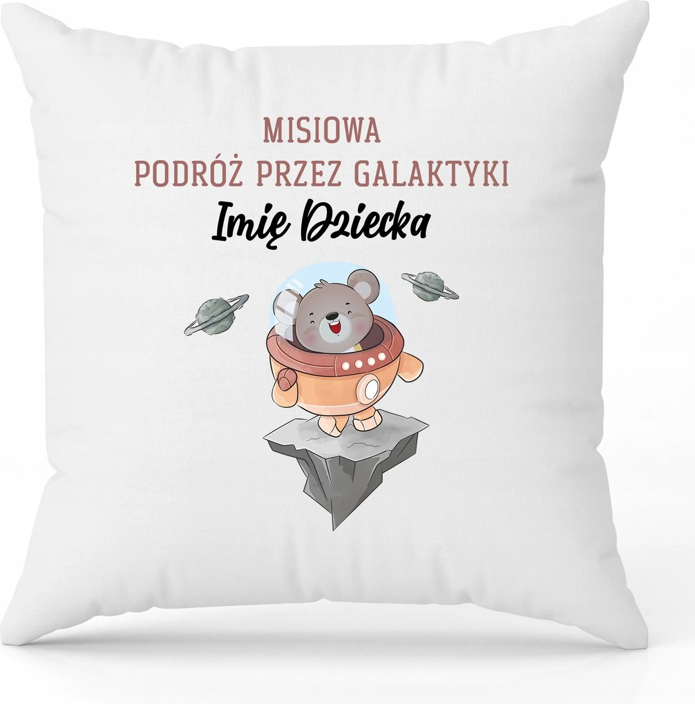 Párna Fehér 40 x 40 cm Személyre szabott Mackó Utazás Mix Minták