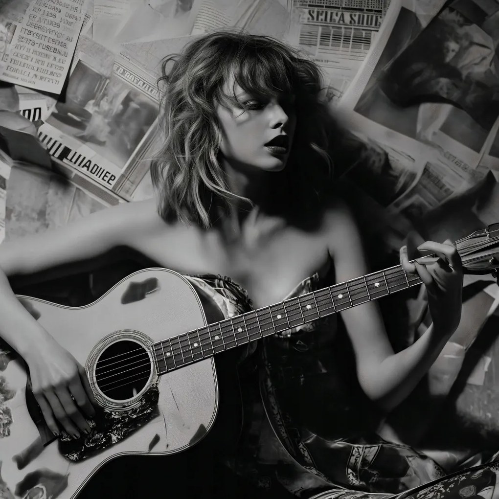 Poszter 70x70cm Fiatal gitárosnő