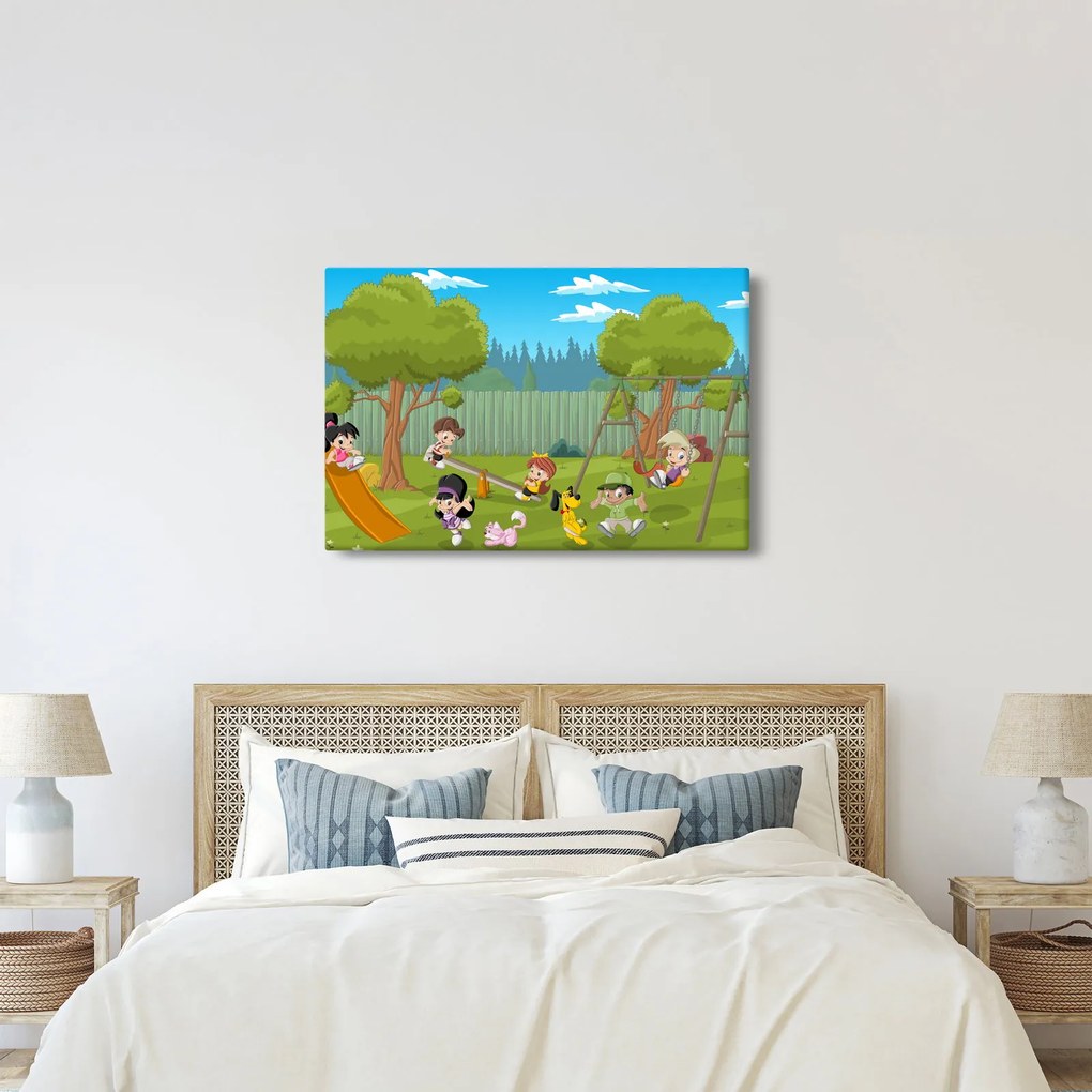 Kép - gyerekek a játszótéren (90x60 cm)