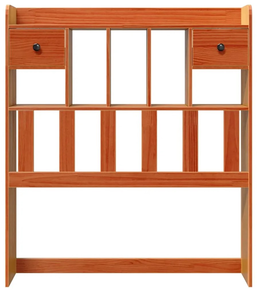 viaszbarna tömör fenyőfa fejtámla tárolóval 100 cm