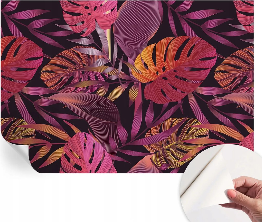Divatos öntapadós fali tapéta Egzotikus levelek 152x104 cm