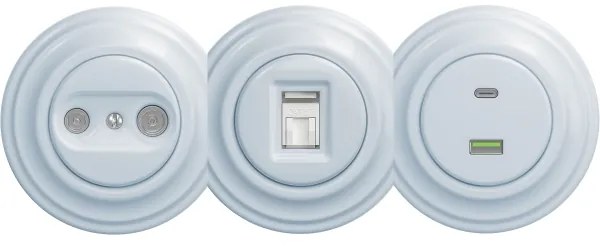 Kliklap - Retro USB aljzat A+C keret nélkül, kék