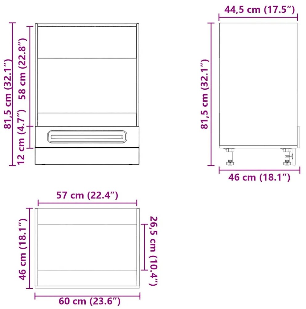 vidaXL Kalmar fehér szerelt fa sütőszekrény