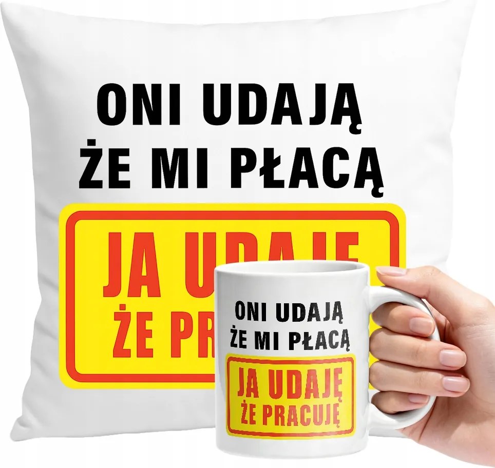 Bögre Szett Párna Ajándék Vicces Úgy Tesz, Mintha Dolgozna Ajándék Szöveg