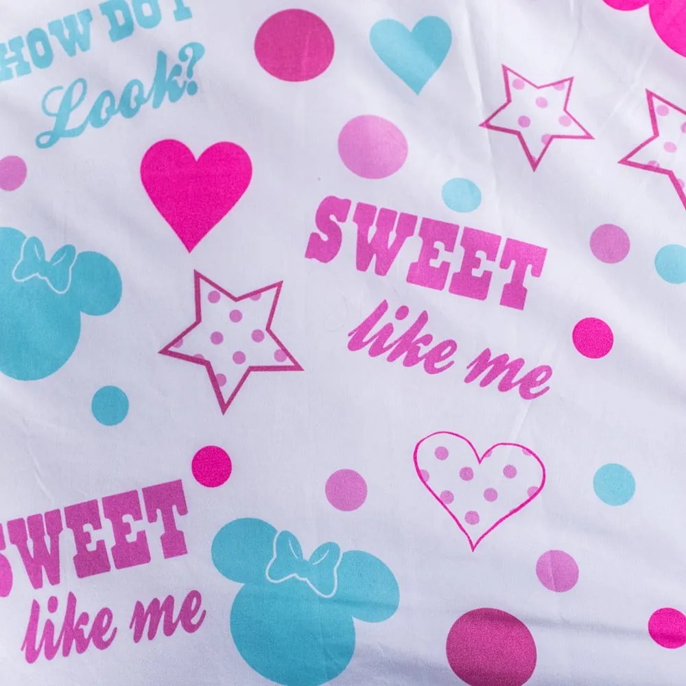 Egyszemélyes mikroszálas gyerek ágyneműhuzat 140x200 cm Minnie Sweet Like Me – Jerry Fabrics
