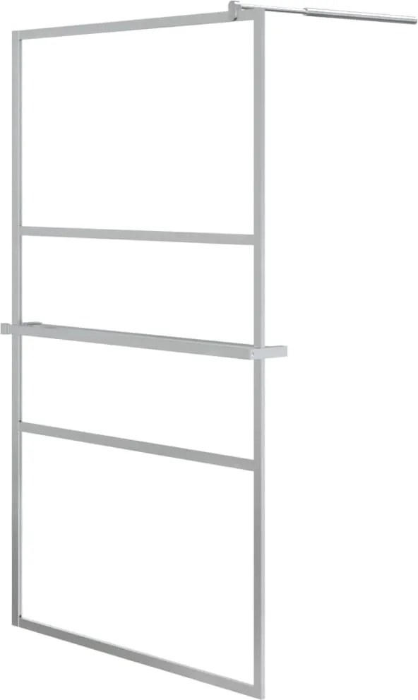 vidaXL króm ESG üveg és alumínium zuhanyfal polccal 115x195 cm