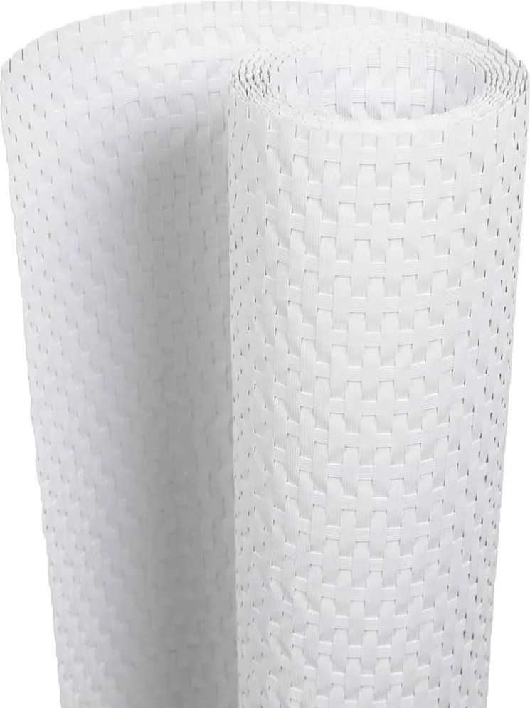 vidaXL 10 db fehér polyrattan erkélyparaván 255 x 19 cm
