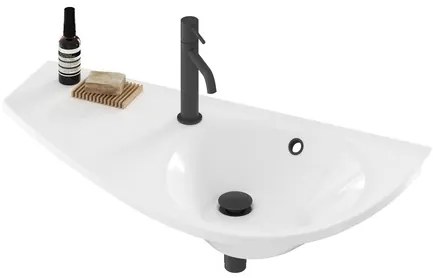 Ravak Avocado mosdó 85x45 cm fehér színben fényes felülettel csaptelep nyílás balra xj1l1100000 AVUM01L