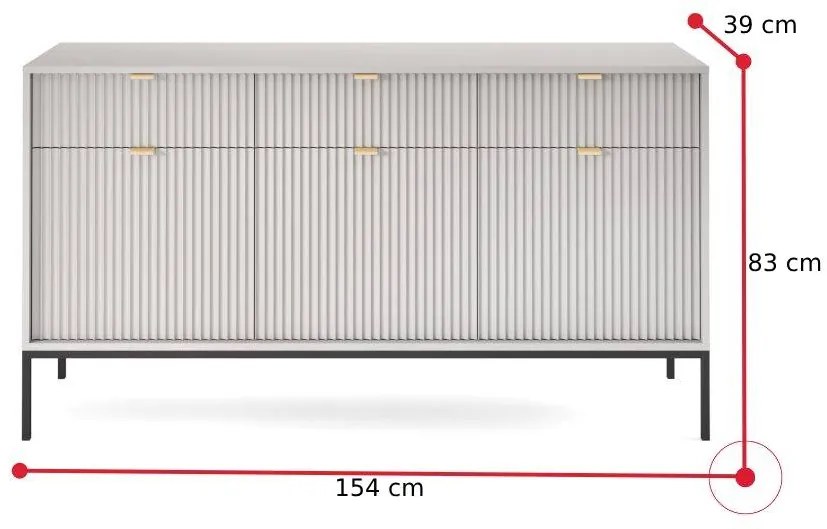 SOVA 2 Komód, 104x83x39, szürke